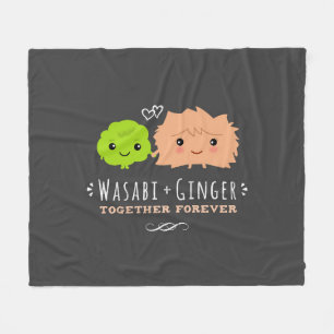 Cobertor De Velo Wasabi e Gengibre Juntos Para Sempre Kawaii Fofo