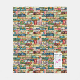 Cobertor De Velo Watercolor Aesthetic Stacked Books