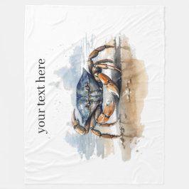 Cobertor De Velo Watercolor Beach Crab, personalizado