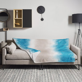 Cobertor De Velo Watercolor Beach Waves Blue Watts