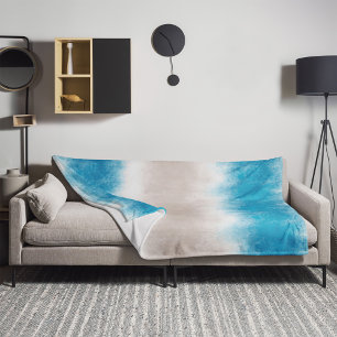 Cobertor De Velo Watercolor Beach Waves Blue Watts