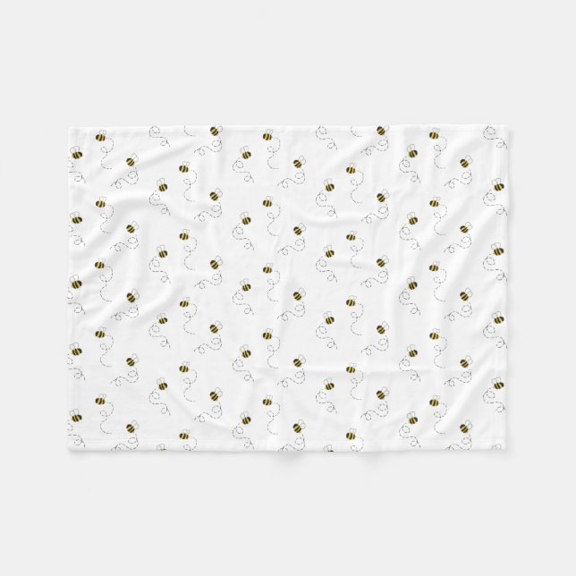 Cobertor De Velo Watercolor Bumblebee Baby (Frente (Horizontal))