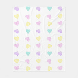 Cobertor De Velo Watercolor Convo Heartz Vazio Pastel Blanket