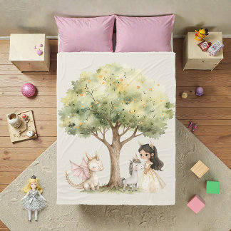 Cobertor De Velo Watercolor Fairytale Princess Whimsical