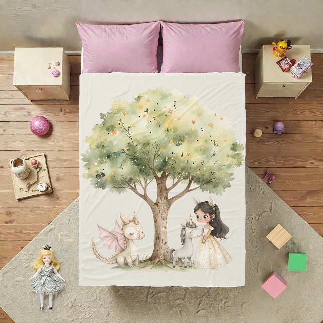 Cobertor De Velo Watercolor Fairytale Princess Whimsical (Criador carregado)