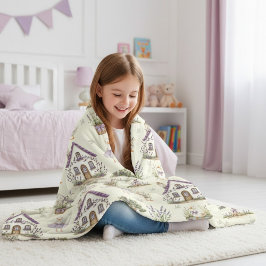 Cobertor De Velo Watercolor Goose Lavender Farm House