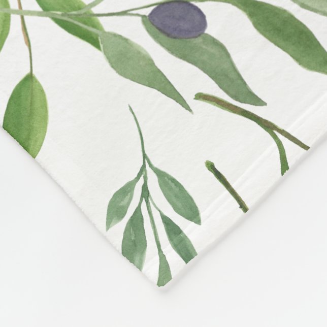 Cobertor De Velo Watercolor Olive Pattern  (Quina)