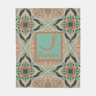 Cobertor De Velo Watercolor Pastel Floral Marroquino Personalizado