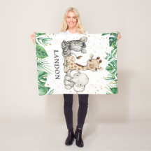 Watercolor Safari Animal Baby Boy Nursery