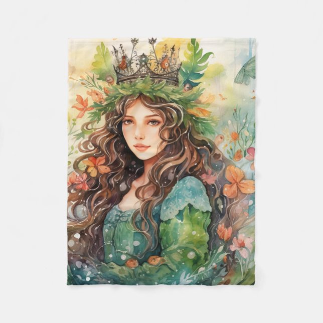 Cobertor De Velo Watercolour Forest Princess (Frente)