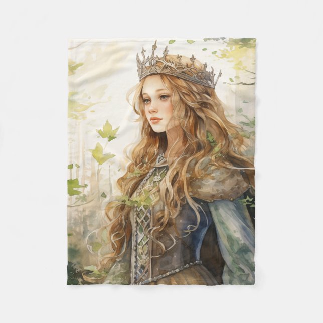 Cobertor De Velo Watercolour Forest Princess (Frente)