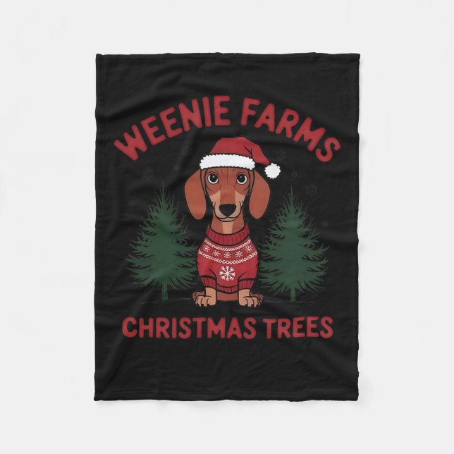Cobertor De Velo Weenie Fazendas Dachshund Árvores de Natal Cão-de- (Frente)