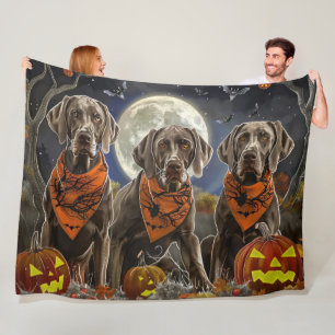 Cobertor De Velo Weimaraner Halloween Assustador 