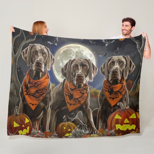 Cobertor De Velo Weimaraner Halloween Spooky (In Situ)