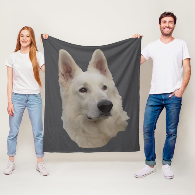 Cobertor De Velo weisser Schäferhund Kopf Decke (In Situ)