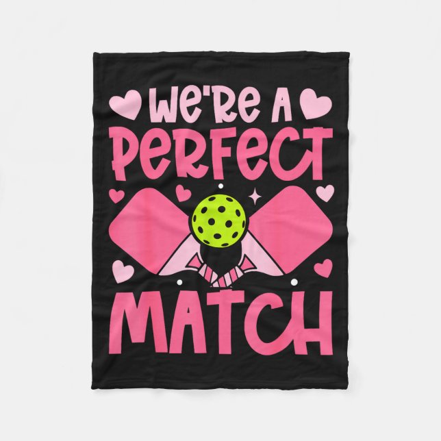 Cobertor De Velo We're A Match Ckleball Couple Paddle Hearts Valent (Frente)