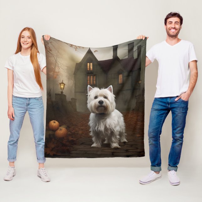 Cobertor De Velo West Highland White Terrier Halloween Scareen (In Situ)