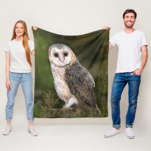 Cobertor De Velo Western Barn Owl - Impressão a Aquarela 