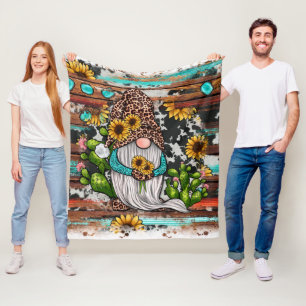 Cobertor De Velo Western Gnomo Sunflower Turquoise Stones