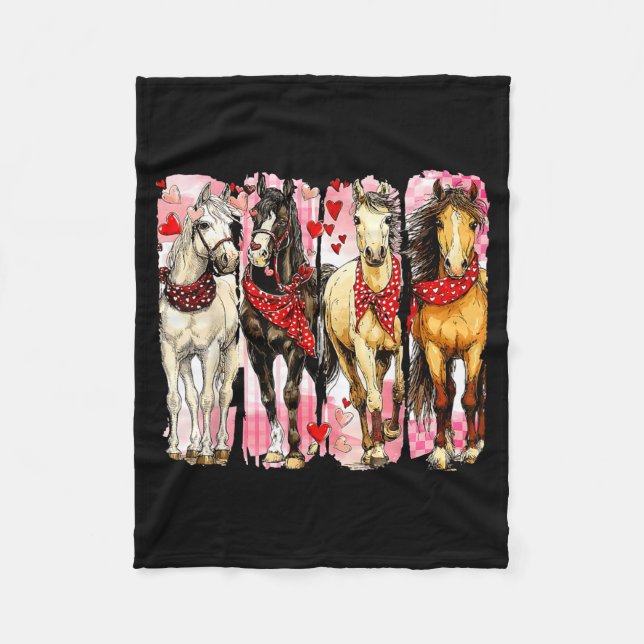 Cobertor De Velo Western Horse Valentine Funny Western Valentines D (Frente)