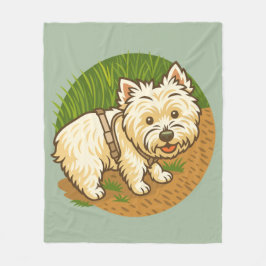 Cobertor De Velo Westie feliz na Trilha da Natureza