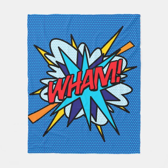 Cobertor De Velo WHAM Diversão Retro Quadrinhos Pop Art (Frente)