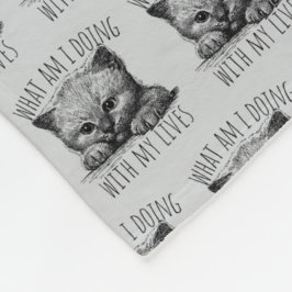 Cobertor De Velo What Am I Doing With My Lives Cute Kitten