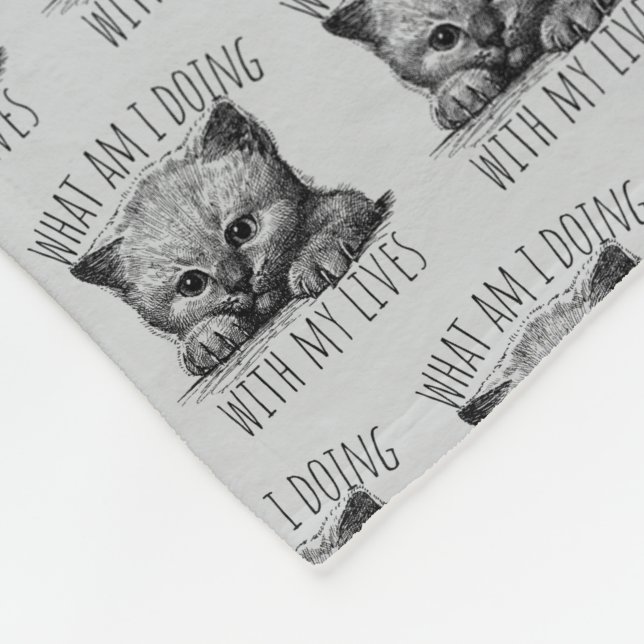 Cobertor De Velo What Am I Doing With My Lives Cute Kitten (Quina)