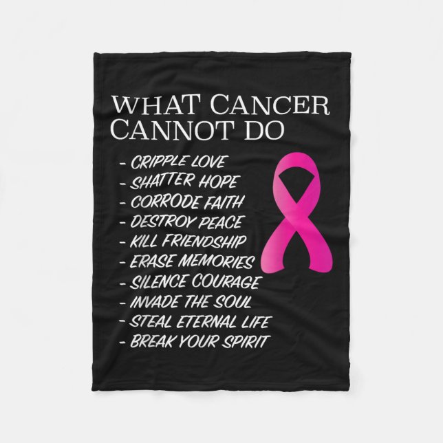 Cobertor De Velo What Cancer Cannot Do - _ Awareness - Insration  (Frente)