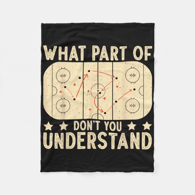Cobertor De Velo What Part Of Hockey Don't You Understand Hockey Pl (Frente)