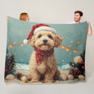 Cobertor De Velo Wheaten Terrier Dog Christmas Vintage Beach