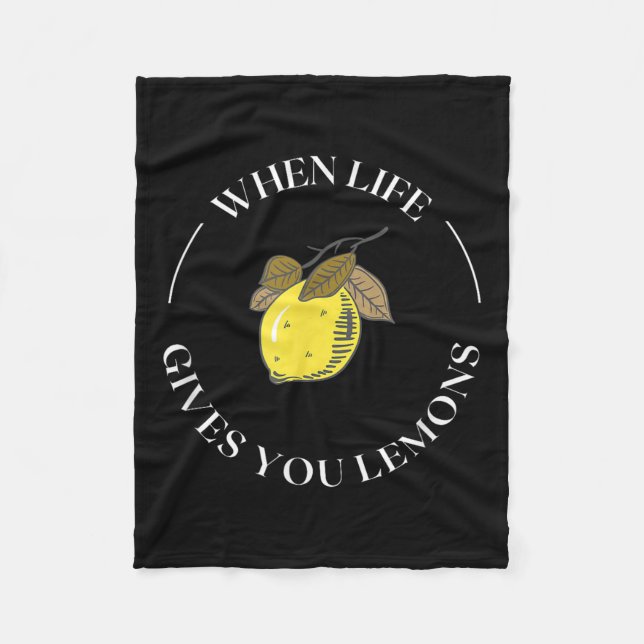 Cobertor De Velo When Life Gives You Lemons Motivational Quote Lemo (Frente)
