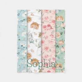 Cobertor De Velo Whimsical baby blanket forest animals patterns