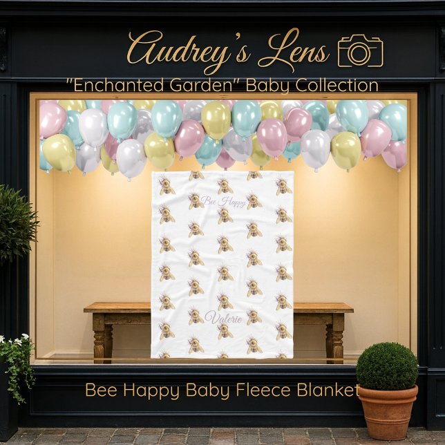 Cobertor De Velo Whimsical Bumblebee & Wildflowers "Bee Happy" (Criador carregado)