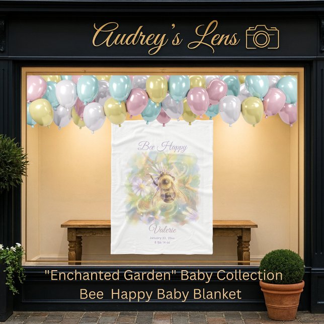 Cobertor De Velo Whimsical Bumblebee & Wildflowers "Bee Happy" (Criador carregado)