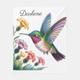 Cobertor De Velo Whimsical Hummingbird Floral Baby Shower