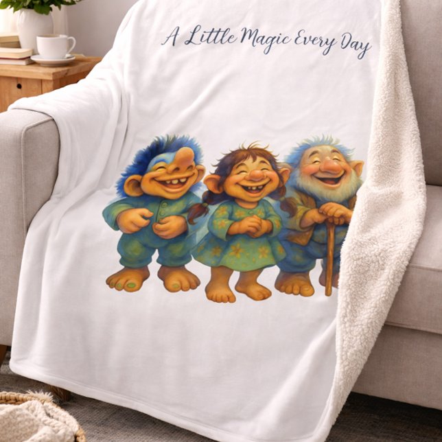 Cobertor De Velo Whimsical Troll Family Gift  Magic Every Day (Criador carregado)