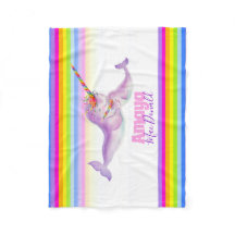 Whimsy narwhal arco-íris colorido
