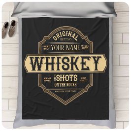 Cobertor De Velo Whiskey personalizado no Bar do rótulo do líquido 
