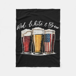 Cobertor De Velo White & Vermelho; Beer Patriotic Usa Flag 4th O