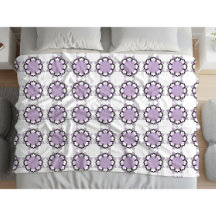 White and purple geometric mandala pattern Towel