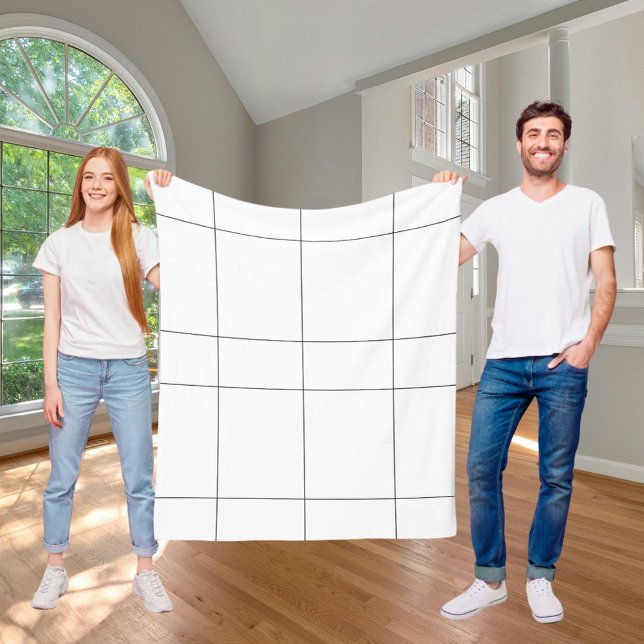 Cobertor De Velo White black checked modern (Criador carregado)
