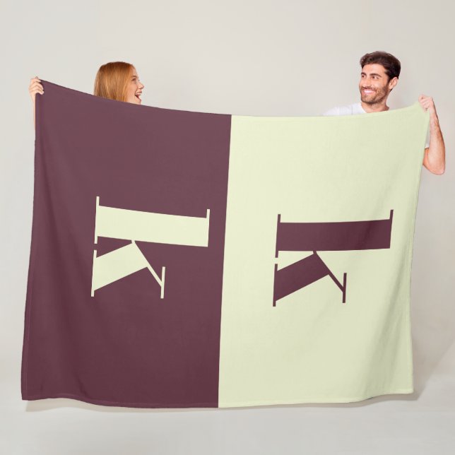 Cobertor De Velo White & brown initial personalized  (In Situ)