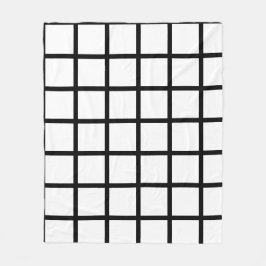 Cobertor De Velo White colored square pattern and black borders