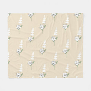 Cobertor De Velo White Cream Tropical Floral Verão Botânico