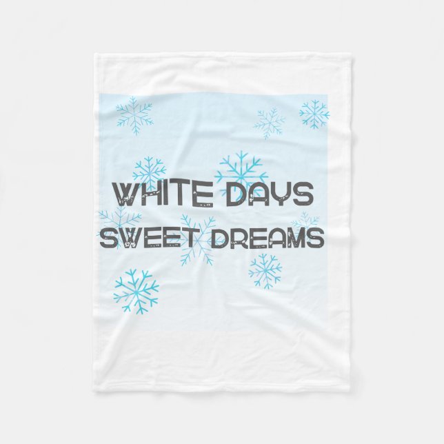 Cobertor De Velo White Days Sweet Dreams Cozy Winter Blanket | Snow (Frente)