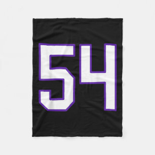 Cobertor De Velo White E Purple Número 54 Jersey Player Uniforme #