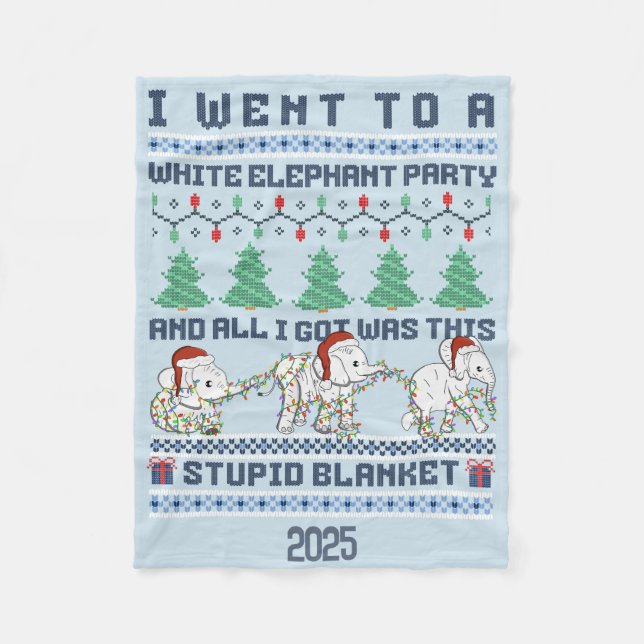 Cobertor De Velo White Elephant Party Custom Gift Funny (Frente)