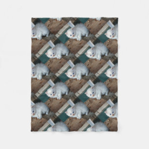 Cobertor De Velo White Kitten