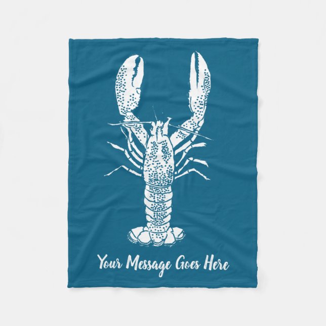 Cobertor De Velo White Lobster Graphic Message  (Frente)